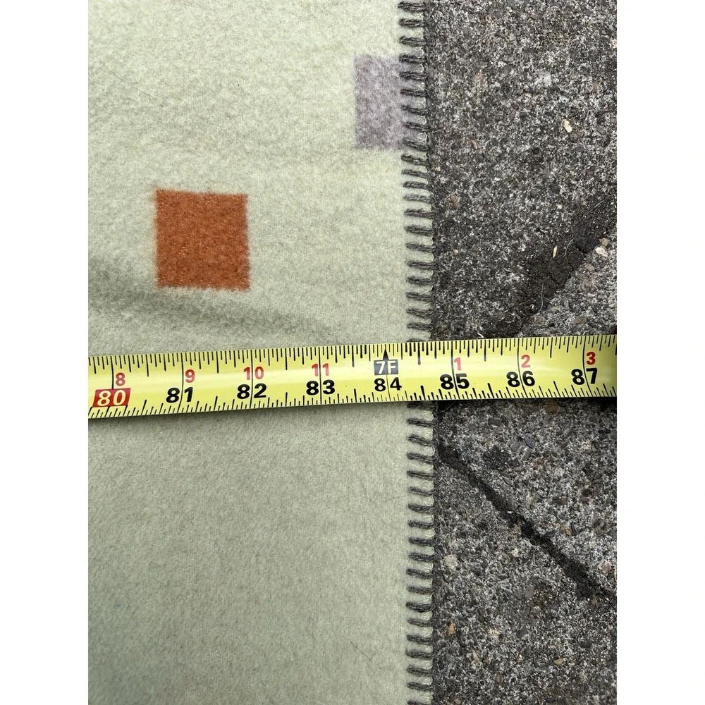 VTG Abstract Striped Dotted 100% Wool Blanket Nice Pendleton?